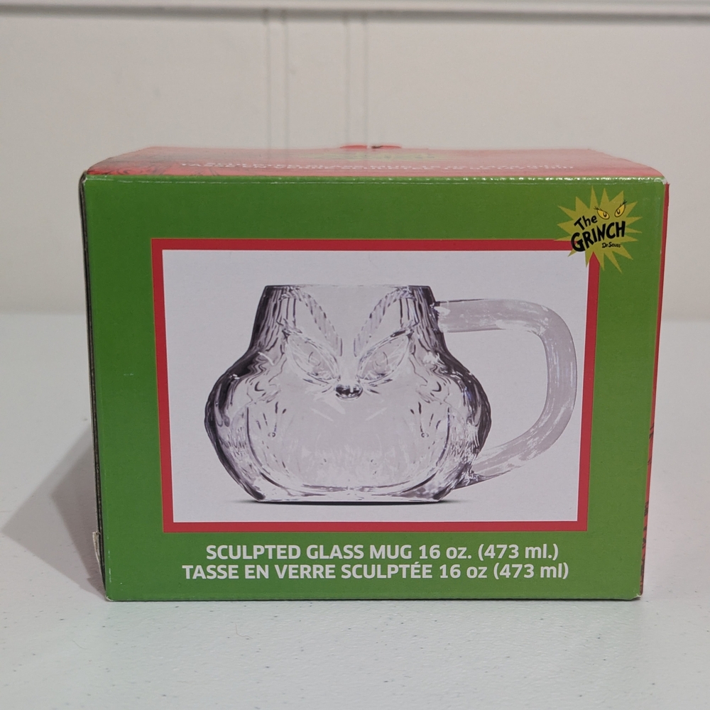 The Grinch Sculpted Glass Mug 16 oz